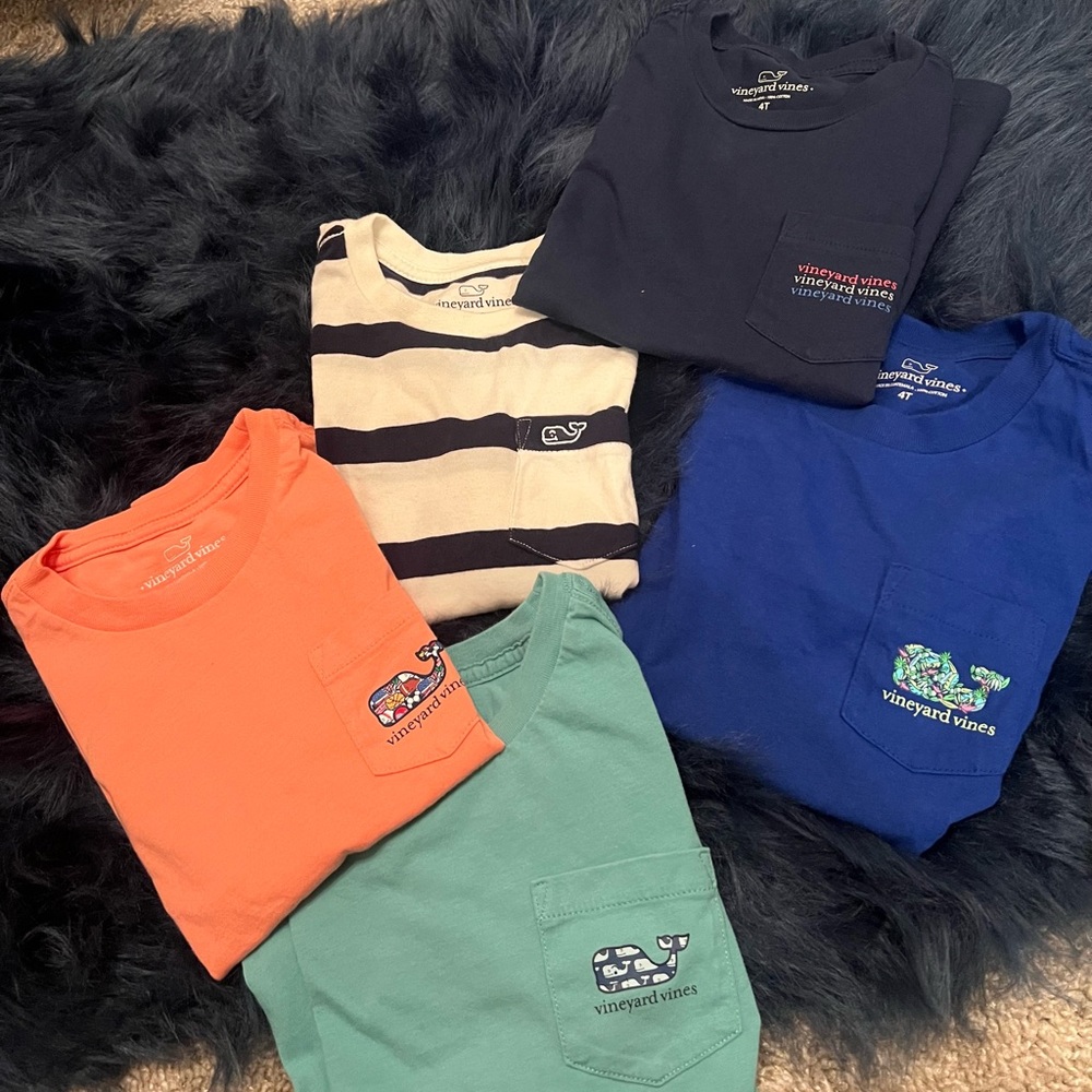 Vineyard Vines Kids' Short Sleeve Tees - Navy, Striped, Orange, Green, Blue 4T